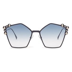 Fendi Can Eye Blue Pentagonal Oversize Sunglasses